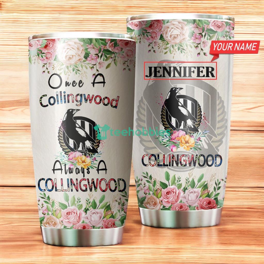 Personalized Collingwood Football Club Flower Once A Collingwood Always A Collingwood Stainless Steel Tumbler