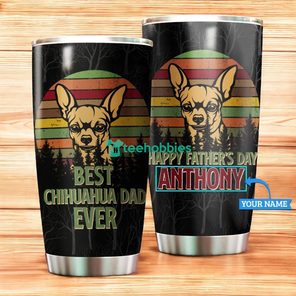 Personalized Dog Dad Chihuahua Stainless Steel Tumbler