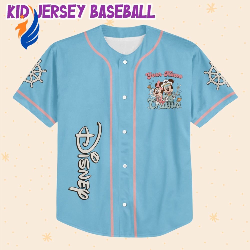Custom Mickey Minnie Cruisin Baseball Jersey - Personalized Disney Sports Shirt - Bafud