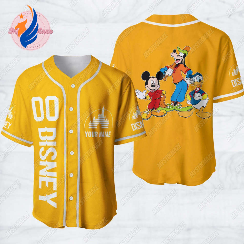 Customizable Mickey Mouse Jersey: Mickey And Friends Baseball Shirt - Disney Athletic Gear - Bafud