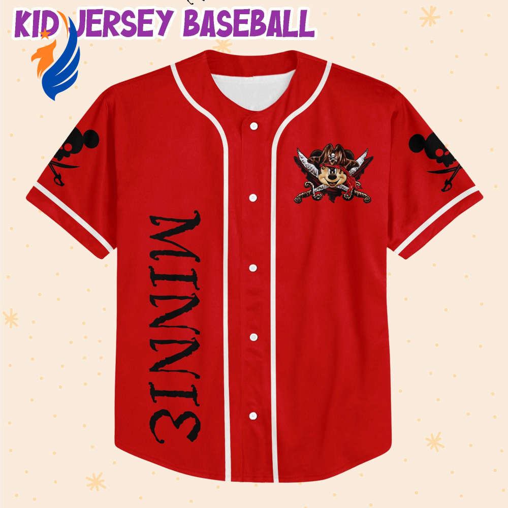 Custom Mickey Mouse Pirates Baseball Jersey - Personalized Disney Apparel - Bafud