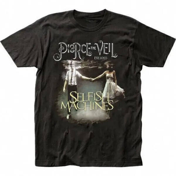 pierce the veil selfish machines black short sleeve cotton t-shirt unisex black Hoodie, Sweatshirt | DripVista.com