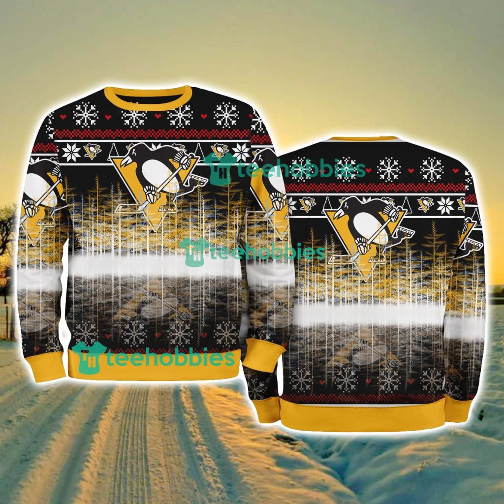 Pittsburgh Penguins Logo Brand Pine Tree Christmas Pattern Christmas Ugly Sweater