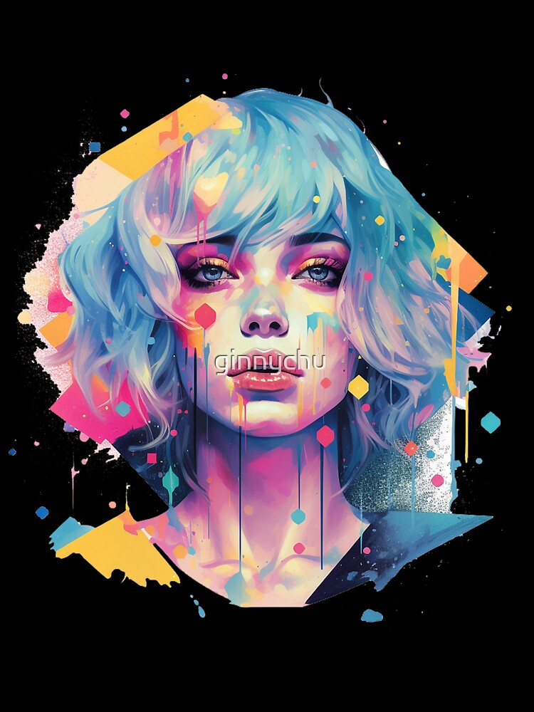 Girl Colorful Palette T-shirt Vector by ginnychu
