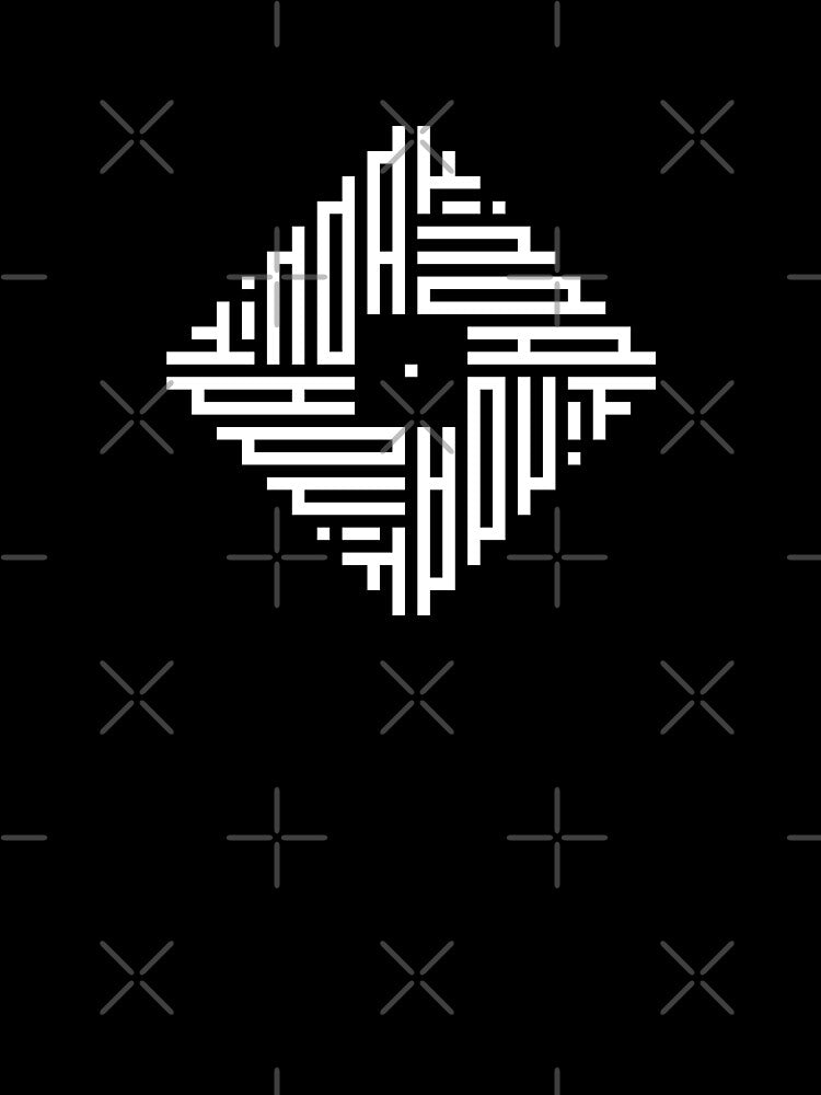 LINDA | White  | Modern Geometric Kufi Calligraphy | From Name to Art by FOR YOUR NAME