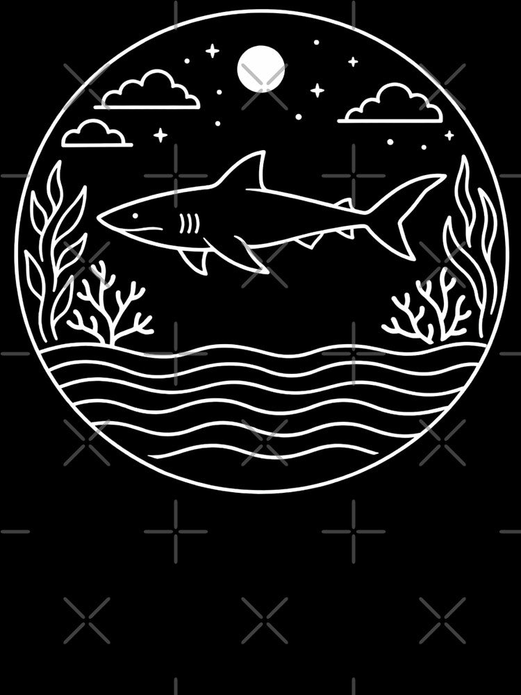 Tiger Shark Line Art Fish Lover by sinkedink
