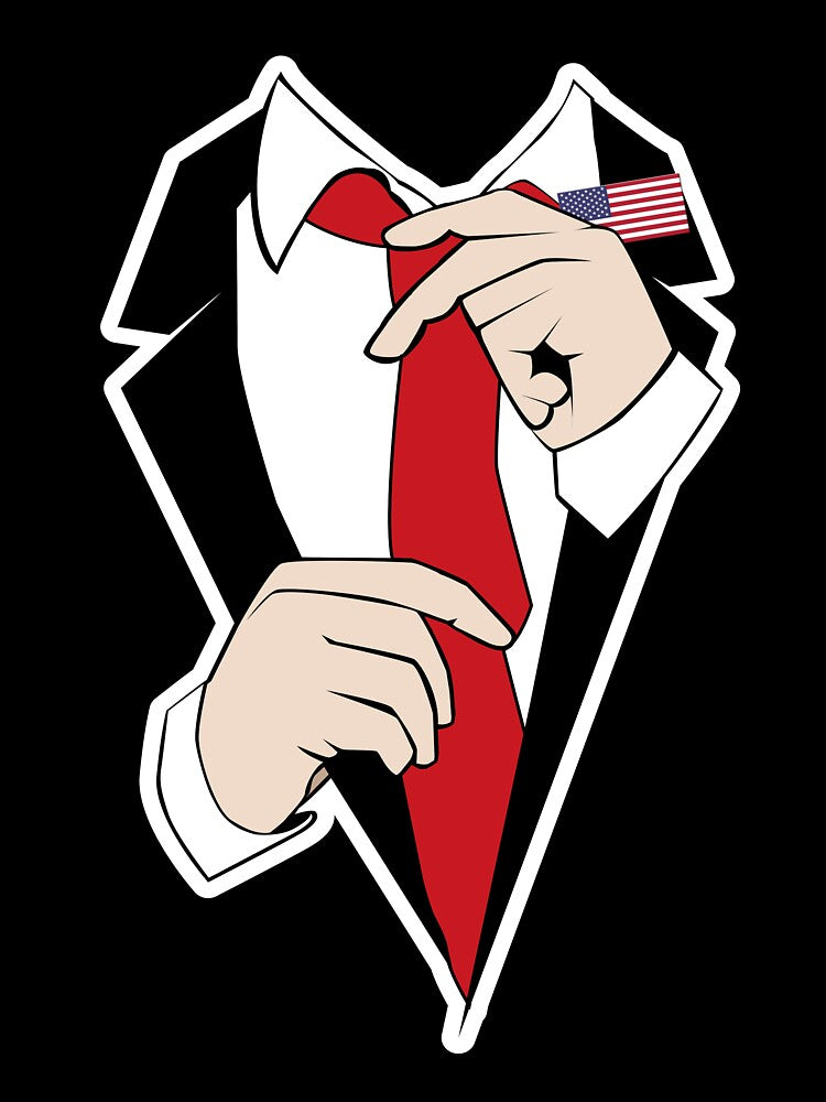 Suit Tuxedo Tie USA T-Shirt by AllStarMerch