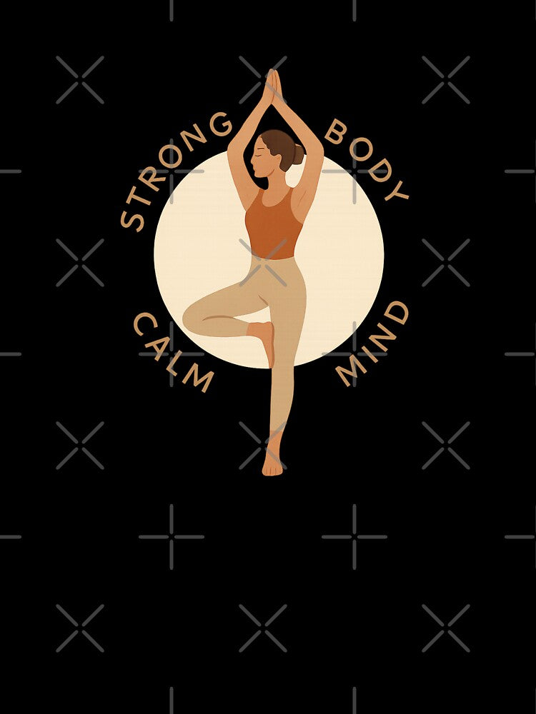 Strong Body Calm Mind - Minimalist Yoga Design by MKreative Studio