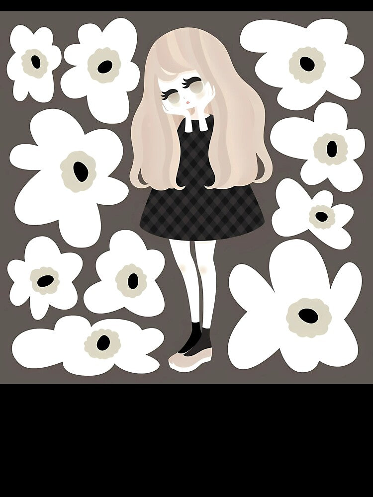 Girl with Oversized Flowers by Charidana