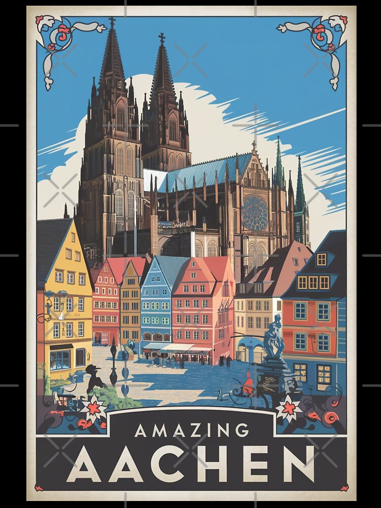 Aachen Vintage Travel Poster by TravelerRat