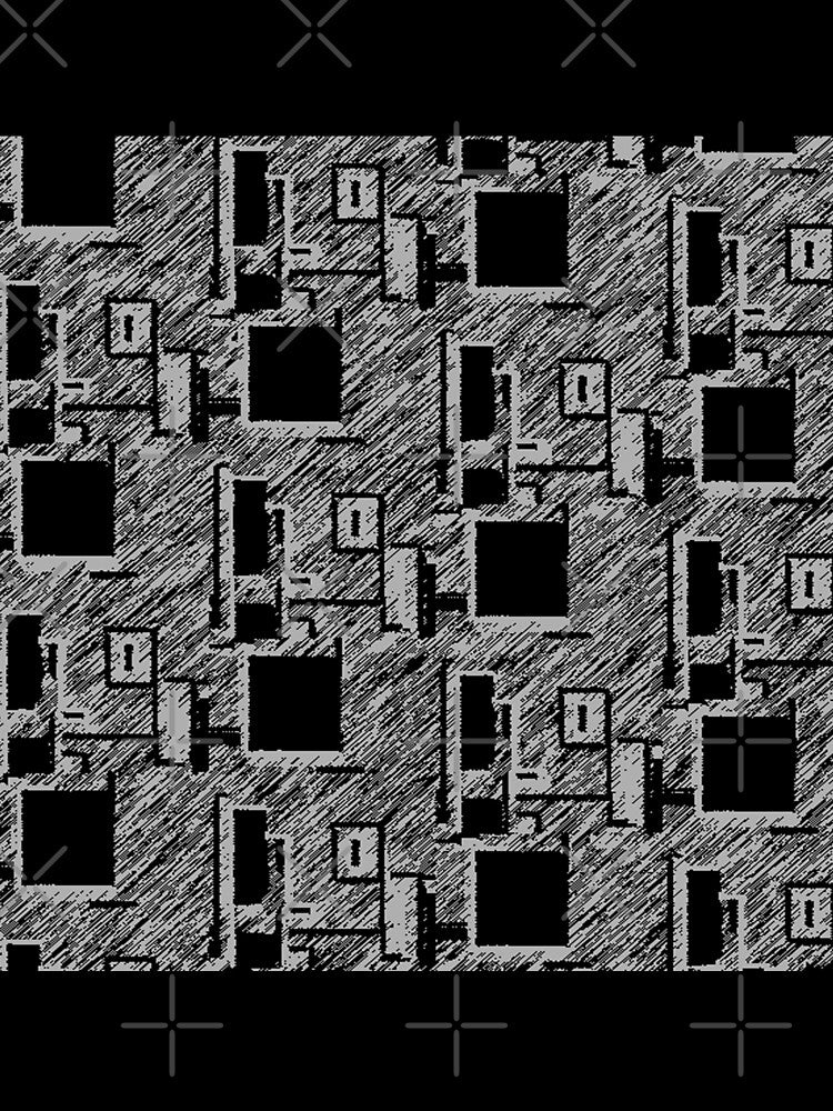 BLACK AND GREY QUIRKY DESKTOP COMPUTERS PATTERN by ozcushionstoo