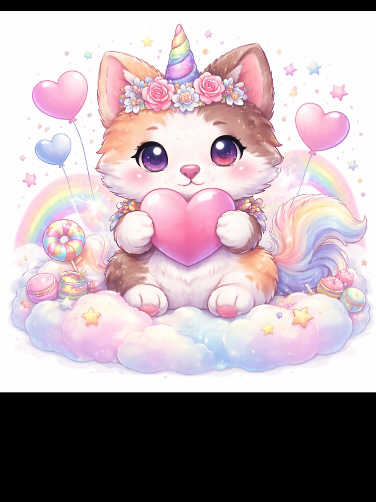 Kawaii Unicorn Kitten – Cute Magical Pastel Fantasy by kimkosovo