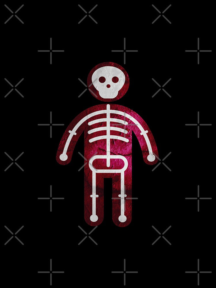 bathroom man symbol with bones and skeleton by mirrorimages