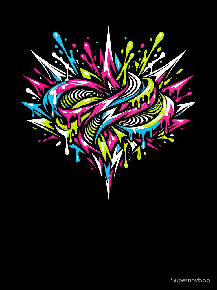 Graffiti Heart – Neon Street Energy by ForeverPrintsOK