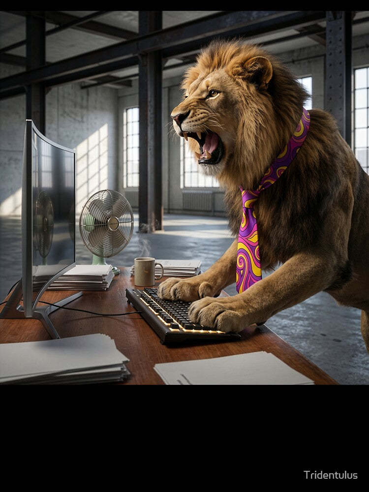Grouchy Lion Roars for Desktop Support by Tridentulus