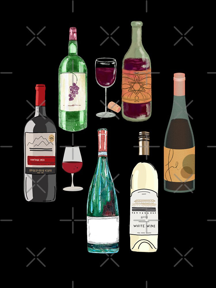 Wine Enthusiasts Gift- Wine Bottle Pattern by BronikowskiART