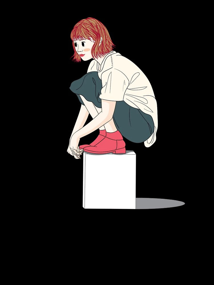 White Shirt Squatting On White Cube by VesperaVoid