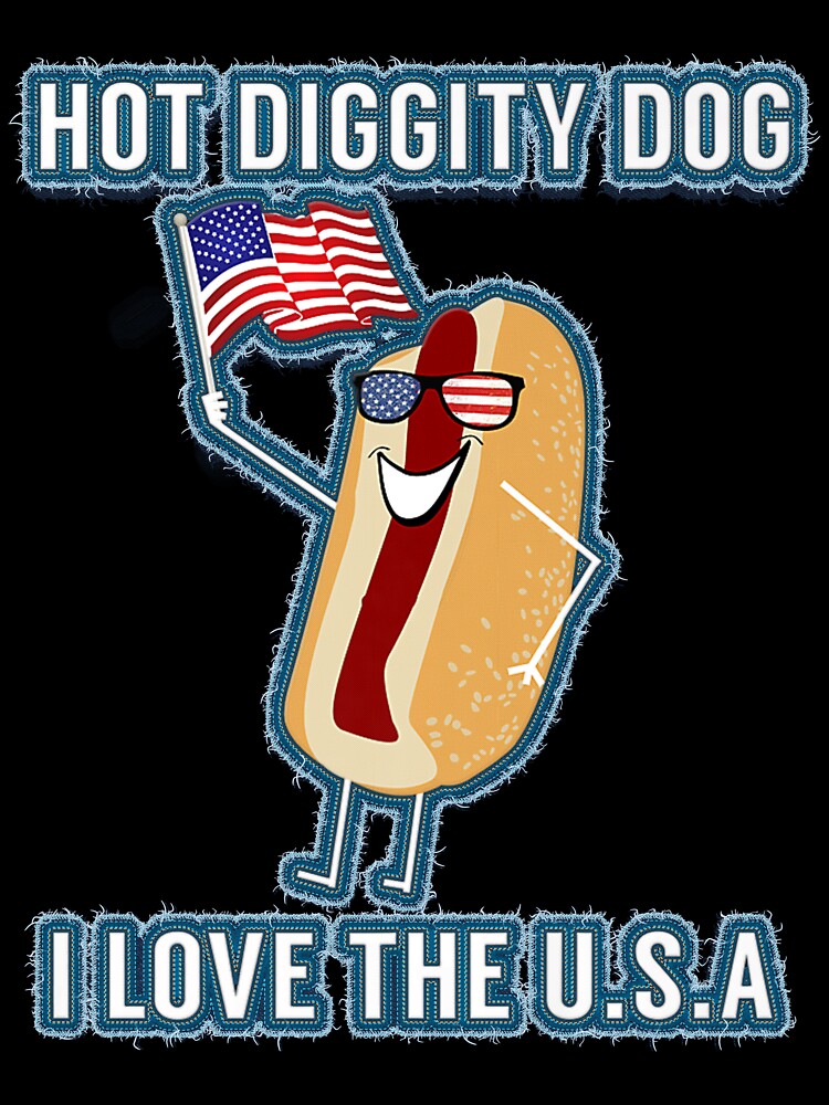 4th of July Memorial Day  Hot Dog USA Premium by alimuson