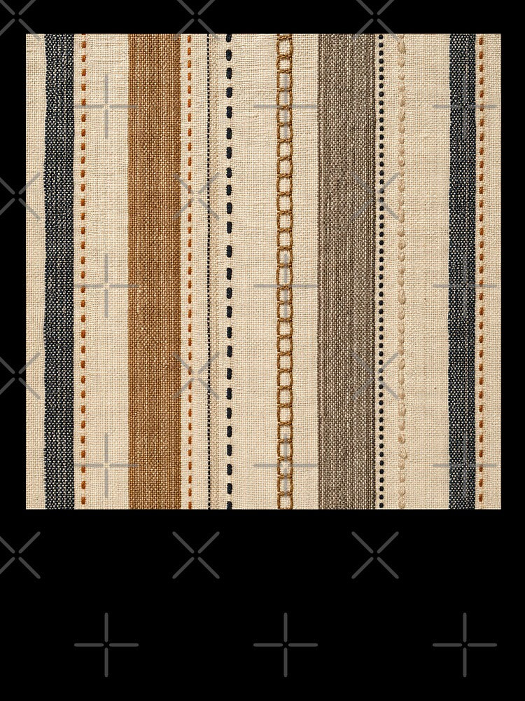 Rustic Woven Artisan Stripes Textile by frumixart