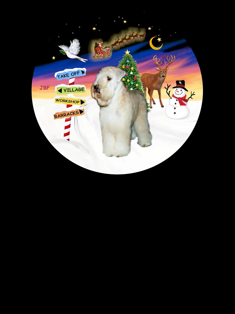Christmas Signs with Soft Coated Wheaten Terrier by JeanBFitzgerald