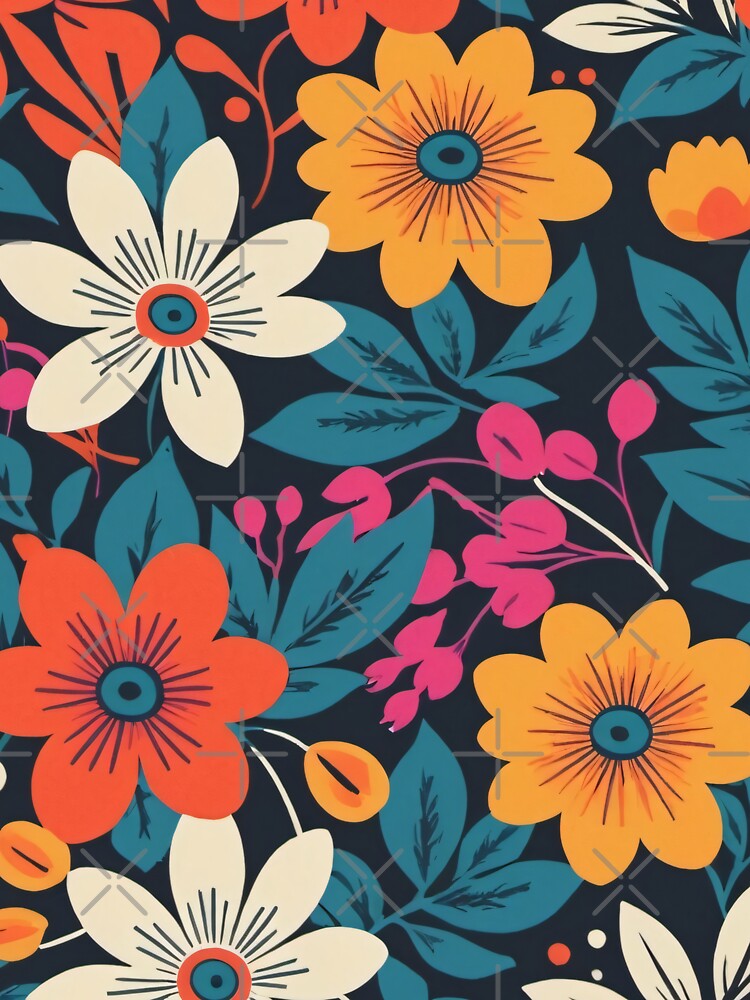 Vibrant Modern Floral Pattern by SeamPix