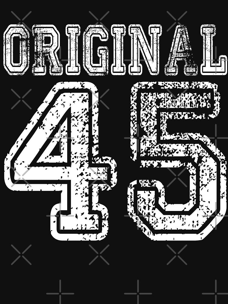 Original 45 1945 2045 T-shirt Birthday Gift Age Year Old Boy Girl Cute Funny Man Woman Jersey Style by arcadetoystore
