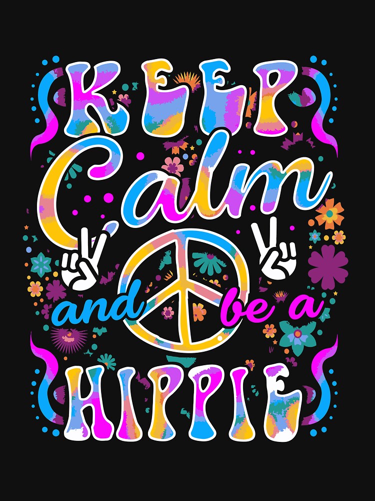 Keep Calm & Be A Hippie Retro 60's 70's Groovy Gift Long Sleeve T-Shirt by cpaddensil