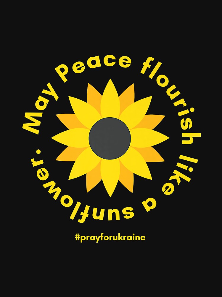 Ukrainian Sunflower Pray for Peace for Free Ukraine Support Premium by PootinTuon