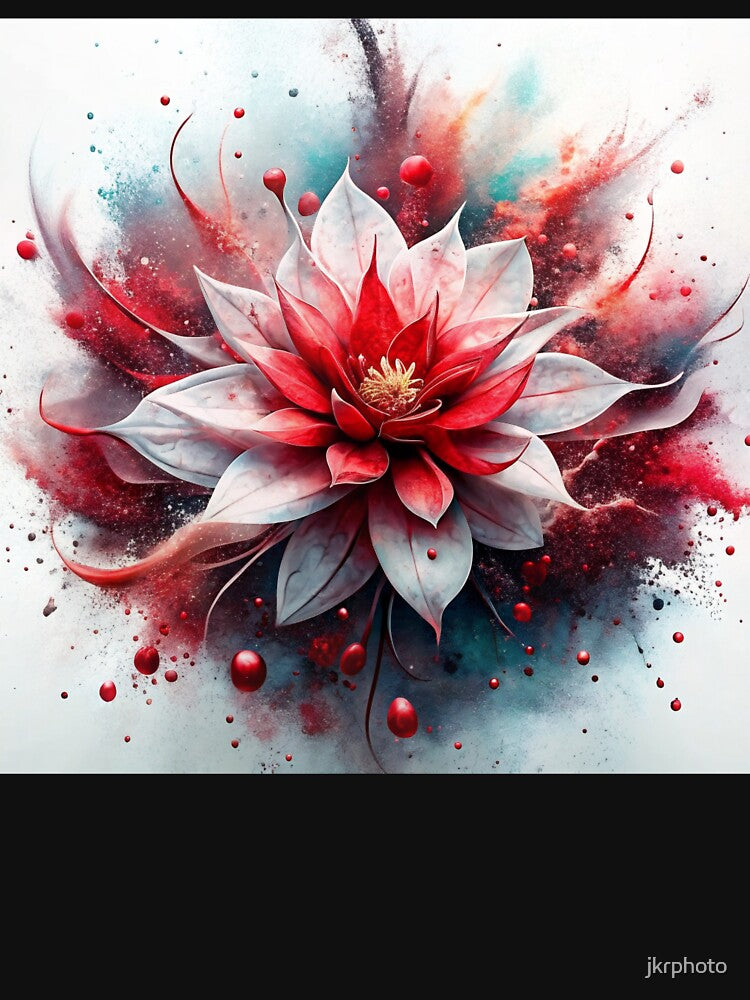 red and white lotus flower by jkrphoto