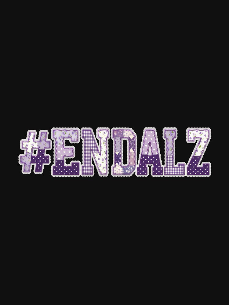 #Endalz Patchwork Style Alzheimer Awareness Purple Long Sleeve by mjohnson9