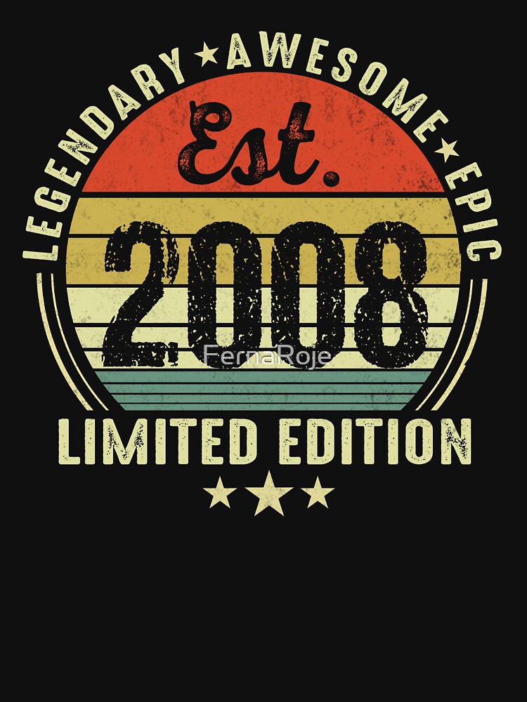 Est 2008 Vintage 18th Birthday Retro Gift by FernaRoje