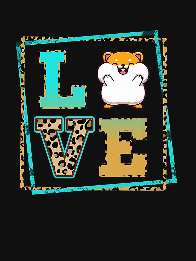 Love Hamster Pet Owner Leopard Print Kids Women Cute Animal Premium by belinescob