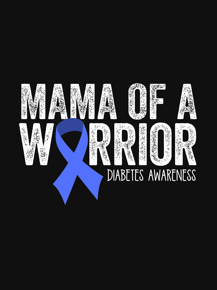 Mama of a Warrior T1D Mom Diabetic Blue Ribbon Support Gift Long Sleeve T-Shirt by oldsbyisai
