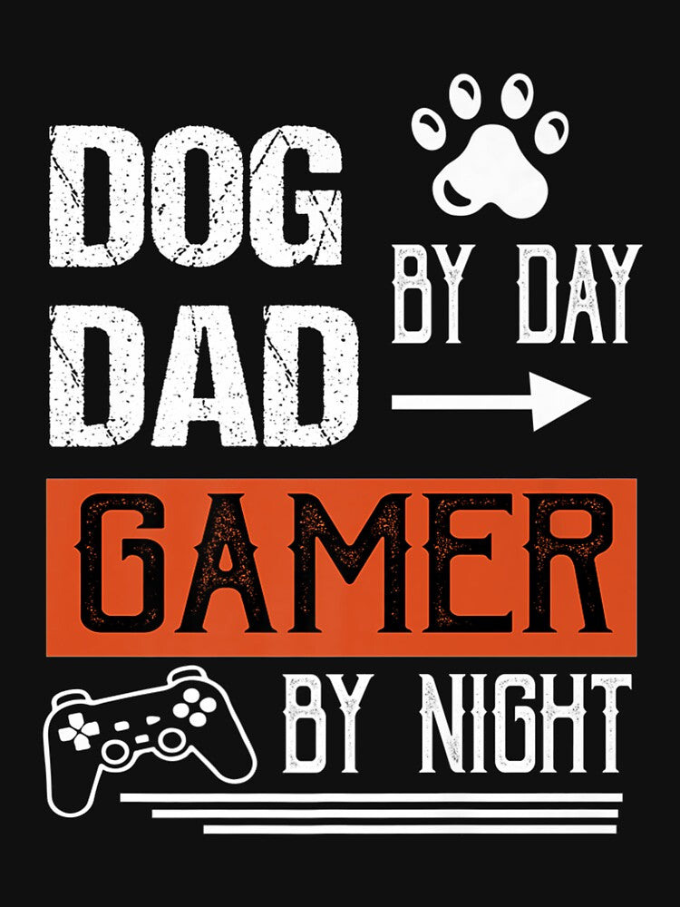 Mens Dog Dad By Day Gamer By Night  Fathers Day Gamer Dad Premium by miriamee