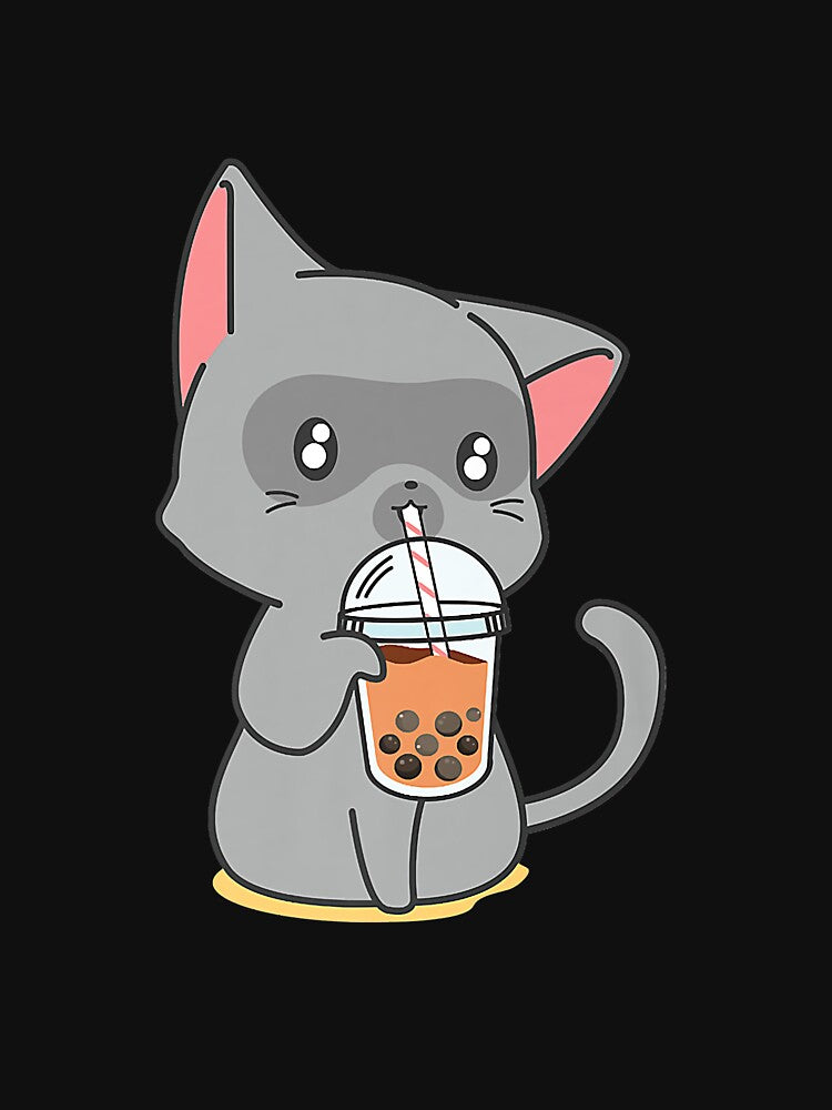 Bubble Tea Kawaii Boba Tea Japanese Lover Cat Kitten Anime Premium by mendozaq