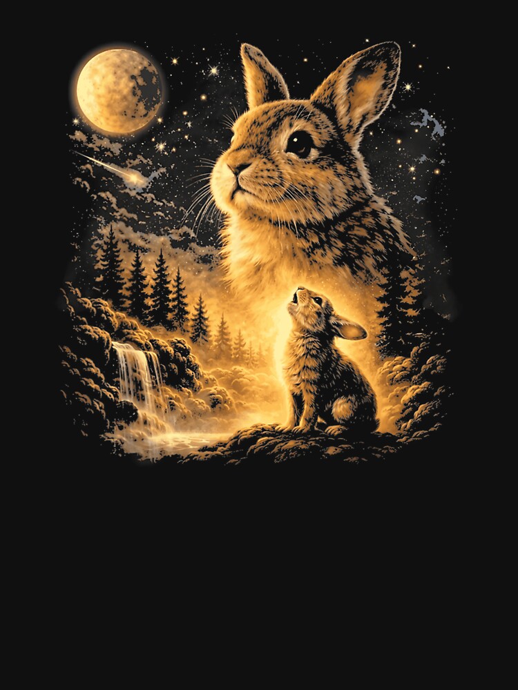 Vintage Howling Bunny to The Moon Retro 90s Funny Rabbit by SpectrumShades