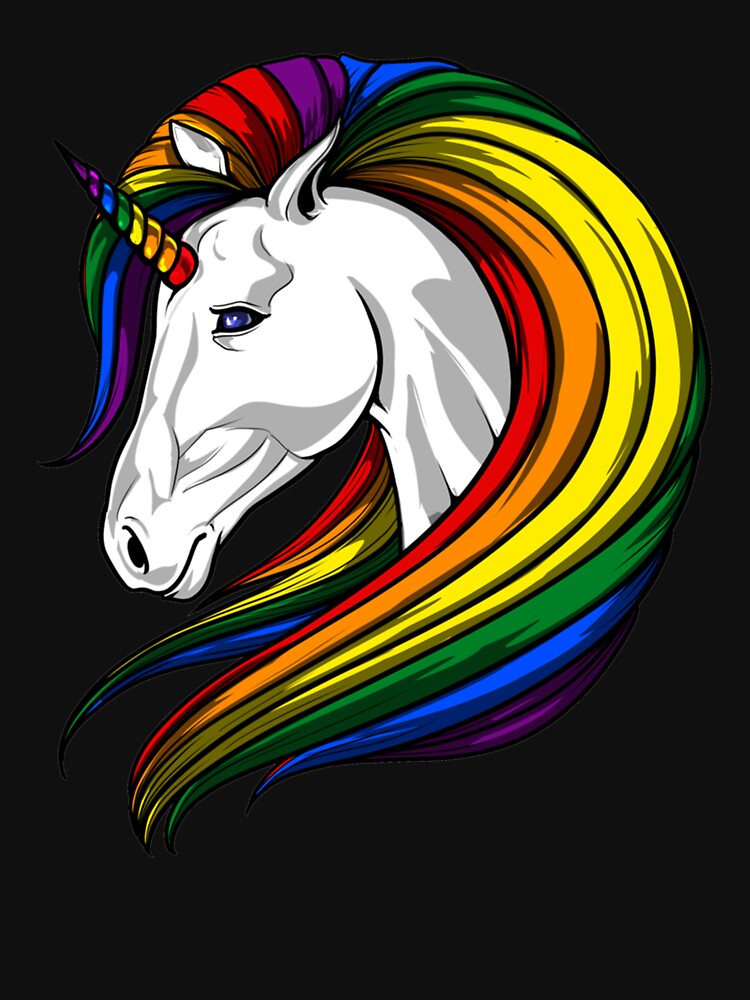 Premium Gay Pride Rainbow LGBT  Unicorn by Carrie Schroeder