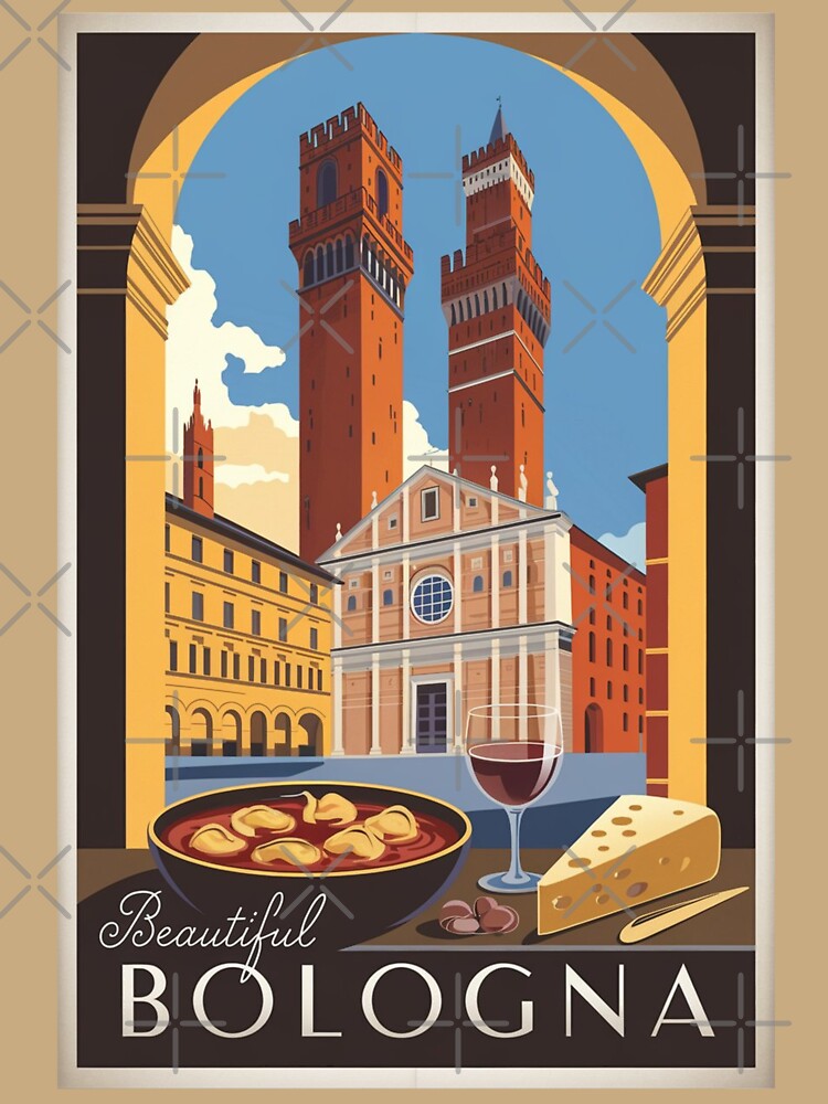 Bologna Vintage Travel Poster by TravelerRat
