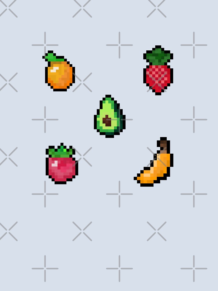 Pixel art fruit sticker pack by wonderxwander