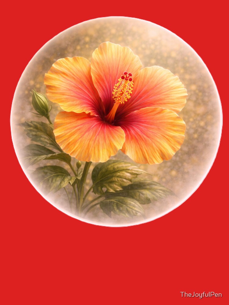 Tropical Hibiscus Bloom – Radiant Floral Portrait by TheJoyfulPen
