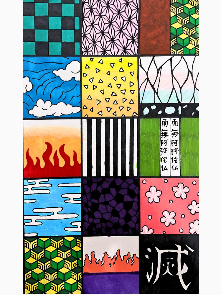 Demon Slayer Pattern Squares by SavannaHandmade