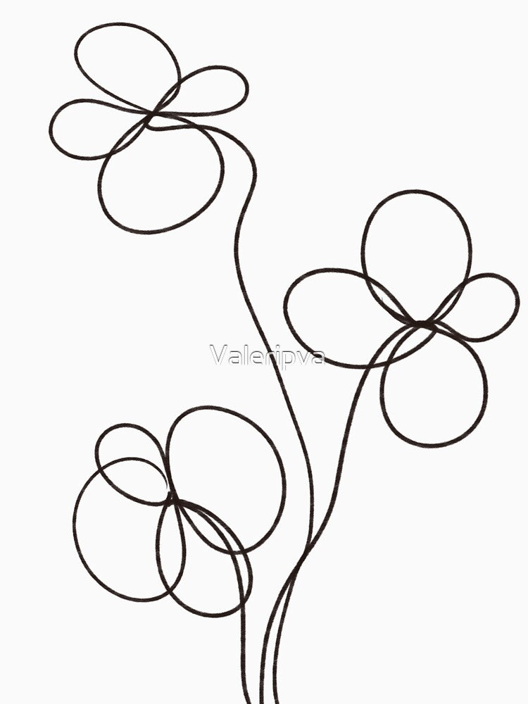 Flowers cotton line graphic by Valeripva
