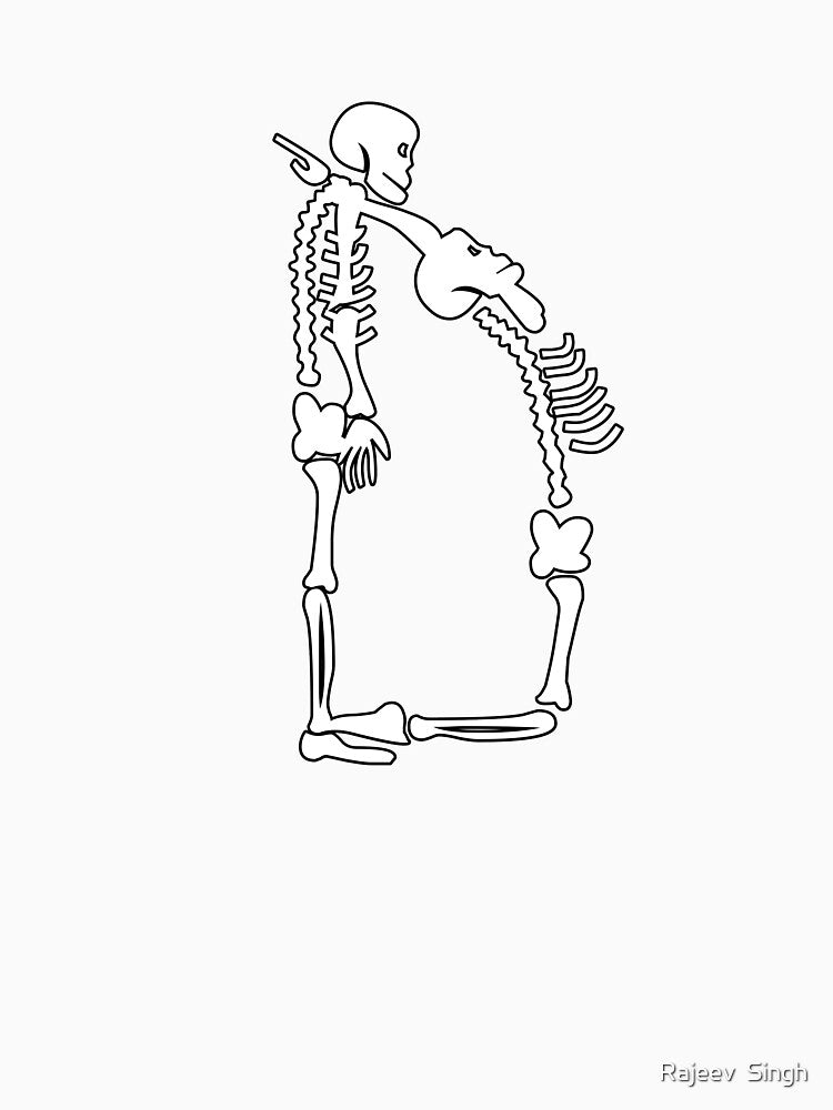 Skulls doing yoga initial monogram D by Rajeev  Singh