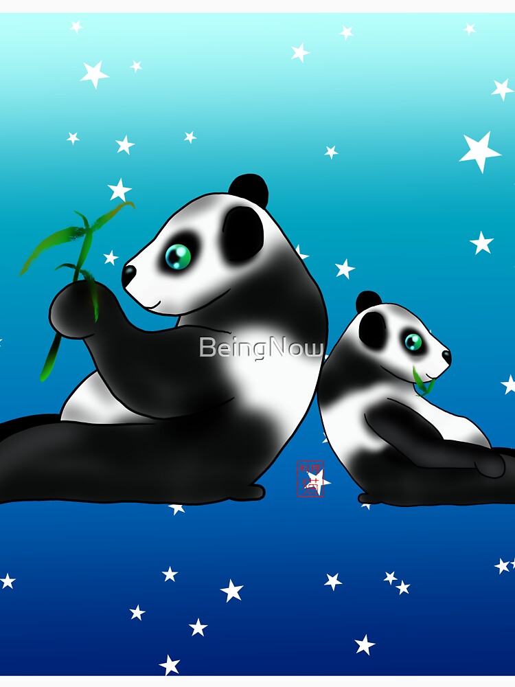 starry sky cartoon panda by BeingNow