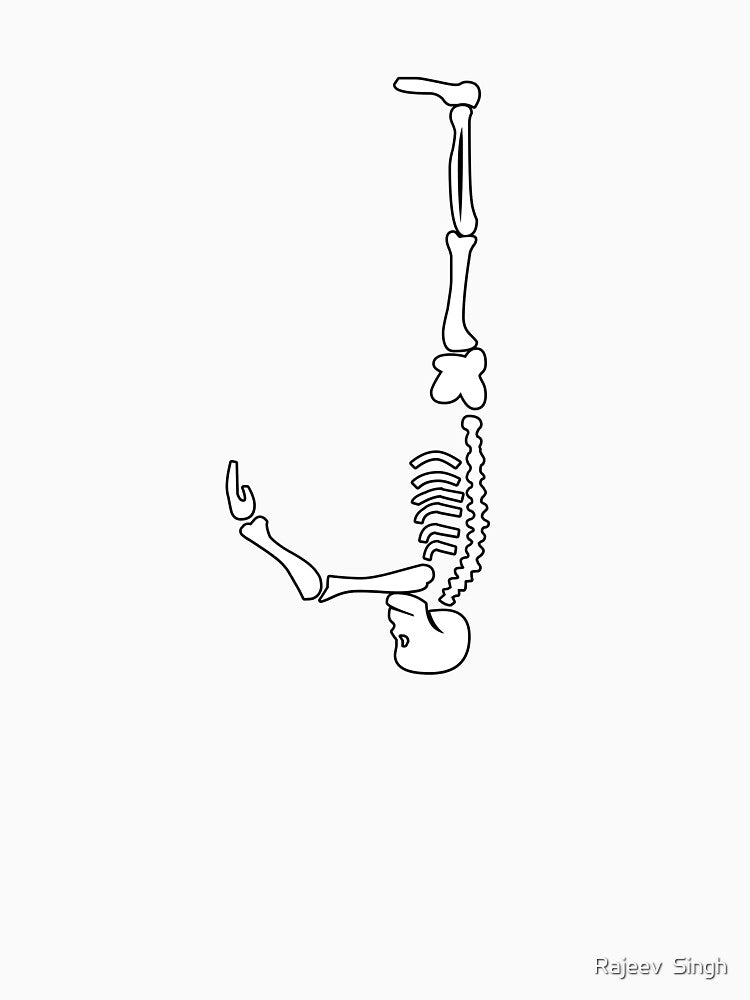Skulls doing yoga initial monogram J by Rajeev  Singh