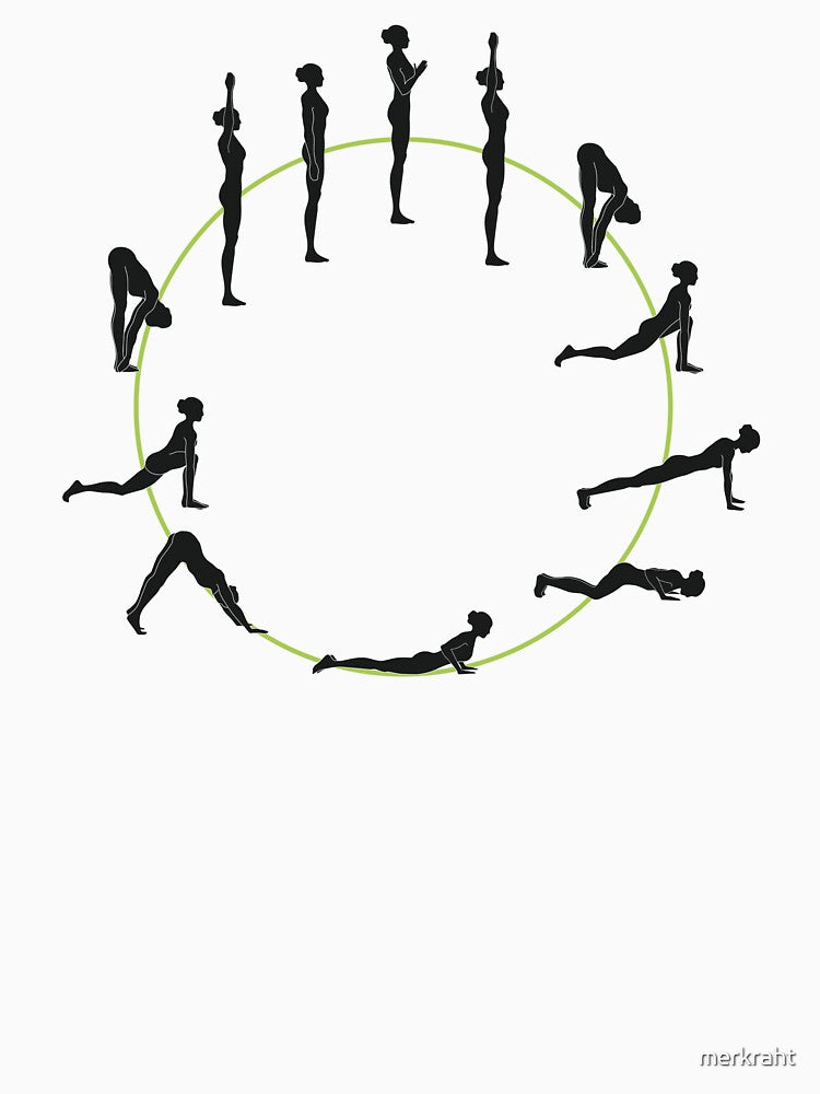 Yoga Poses Sun Salutation - Yoga Gear for Yoga Teachers and Certified Yoga Instructors for Class by merkraht