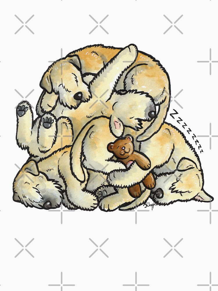 Soft Coated Wheaten Terrier - sleeping pile by animalartbyjess
