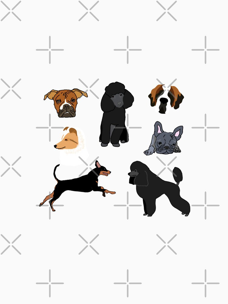 Dog Stickers and Cotton Tote/Shirts by mcdouemm