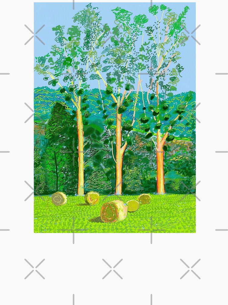 David Hockney Art - Three Trees Beautiful by DorisFinkbeiner