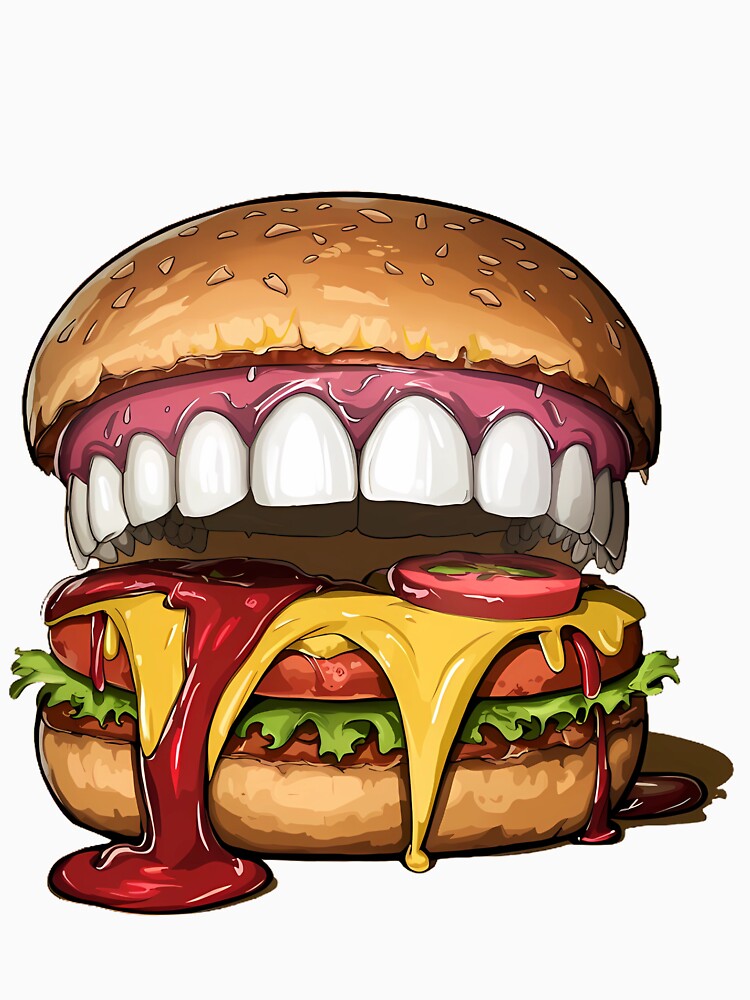 Savage Burger Funny Meme Junk Food Humor by MAGDY CANVAS